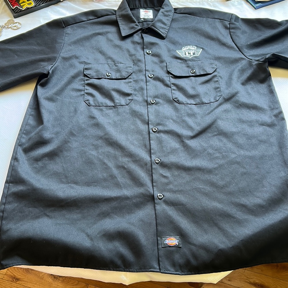 Dickies Work Shirt Short Sleeve Button Up XL Skilsaw Mag77 LT Employee Shirt